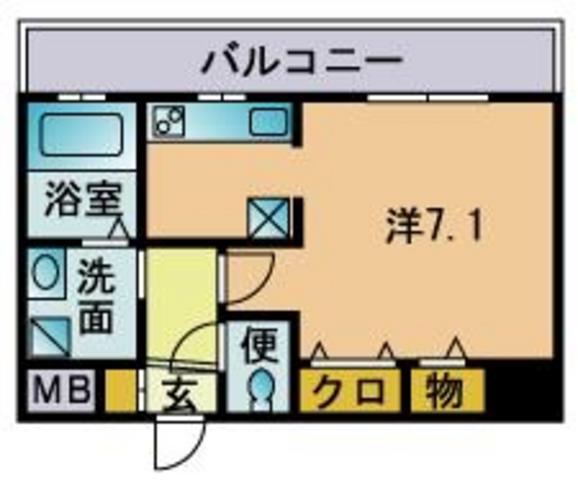 アミティ今川(1K/3階)の間取り写真