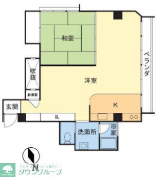 北松戸マンション(1LDK/2階)の間取り写真