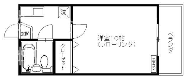 ファミーユフレール(1K/1階)の間取り写真