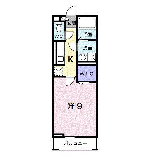 リニアコート(1K/1階)の間取り写真