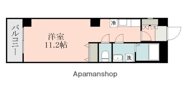 AXIS薬師(ワンルーム/2階)の間取り写真