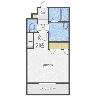 PICOT N26(1K/5階)の間取り写真