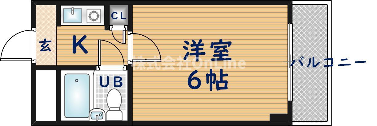 ベルハイム友井(1K/3階)の間取り写真