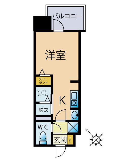MODERNPALAZZOT天神東NEURO(ワンルーム/3階)の間取り写真