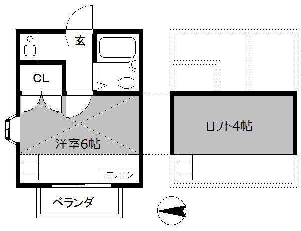 MY YOU HOUSE(1K/2階)の間取り写真
