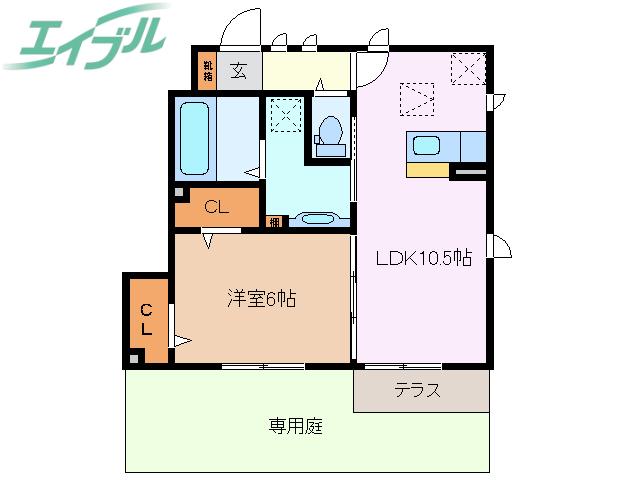 エムケーシープ(1LDK/1階)の間取り写真