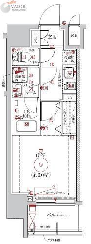 LUMEED横濱南(1K/5階)の間取り写真