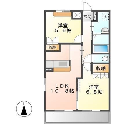 GOLD CLOVER(2LDK/2階)の間取り写真