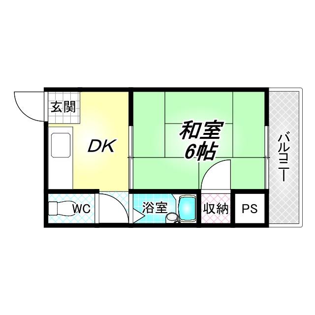 コーポ津守(1DK/2階)の間取り写真