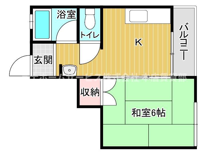 第二大朋マンション(1DK/2階)の間取り写真