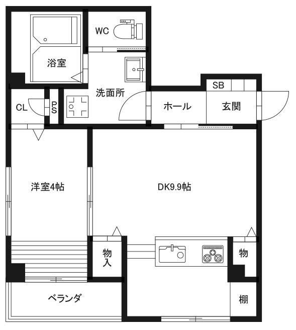 ピース・コウセイ古川(1LDK/2階)の間取り写真