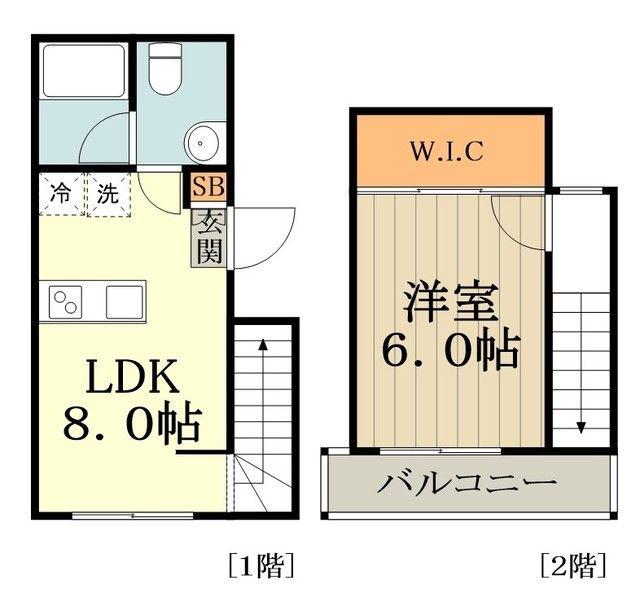 セダーコート武蔵小金井(1LDK/2階)の間取り写真