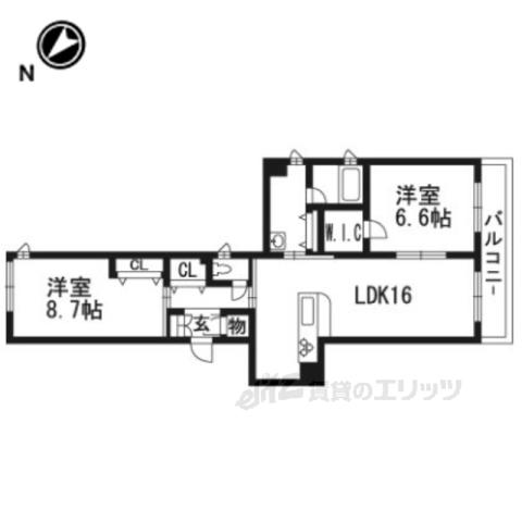 シャーメゾンレーブ(2LDK/1階)の間取り写真