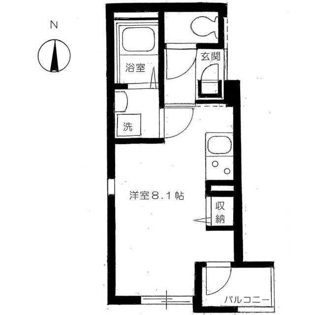 サンパレスII(ワンルーム/2階)の間取り写真