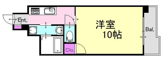 ロワジールY(1K/5階)の間取り写真