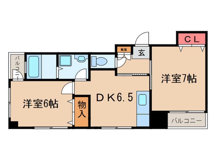 小石川YSレジデンス(2DK/3階)の間取り写真