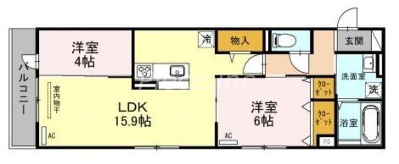 CLASHIST中宮 サウス(2LDK/3階)の間取り写真