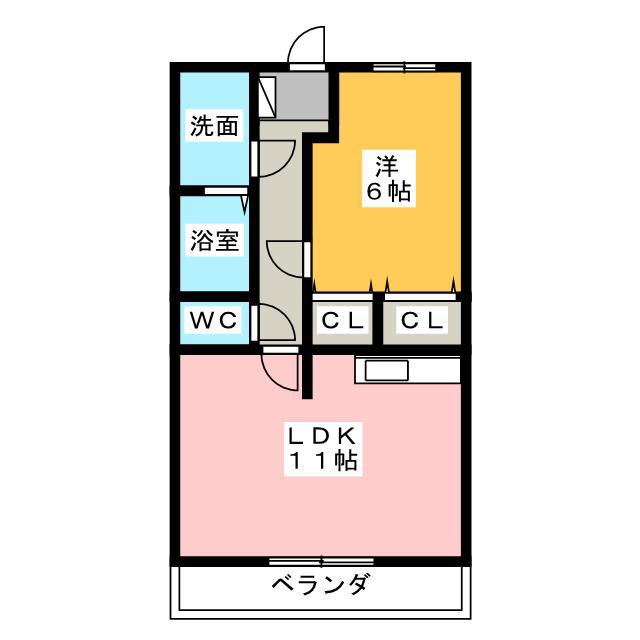 ウィステリア・レイ1番館(1LDK/3階)の間取り写真
