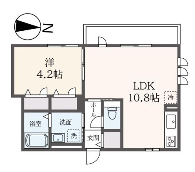 GRADITO欅II(1LDK/1階)の間取り写真