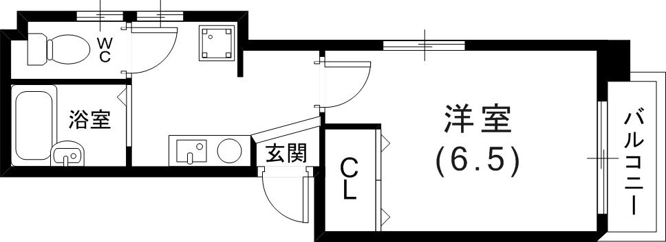 CASA T.M(1K/3階)の間取り写真