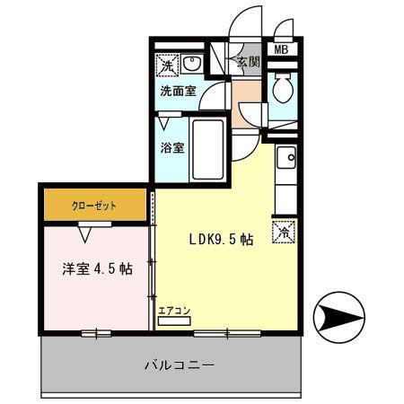 ブルームフォレスト(1LDK/2階)の間取り写真