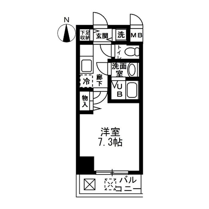 シャルマンフジ大阪城南(1K/9階)の間取り写真