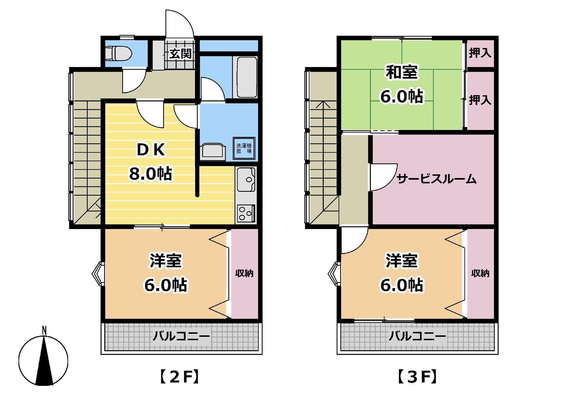 LIVE-TEN(3SLDK/2階)の間取り写真