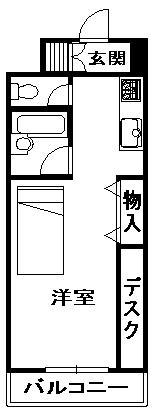 SANDAVILLA27(1K/3階)の間取り写真