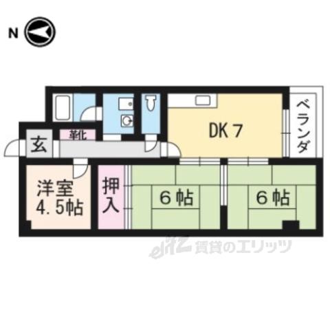 ヒルサイドヴィレッジ(3DK/3階)の間取り写真