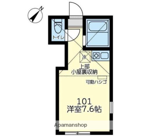ユナイト追浜セレナーデ(ワンルーム/1階)の間取り写真