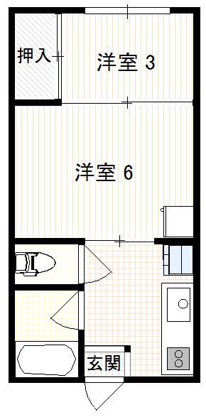 コーポARIMA(2K/1階)の間取り写真