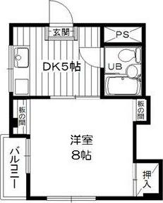 駒川マンション(1DK/1階)の間取り写真