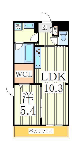 メゾンボヌール(1LDK/5階)の間取り写真