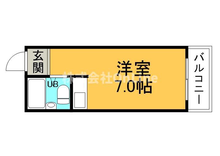 ピースハイツ長堂A棟(ワンルーム/3階)の間取り写真