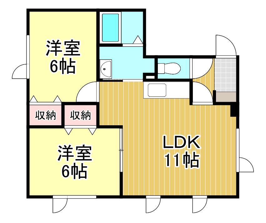 ハイツマーシュ(2LDK/2階)の間取り写真