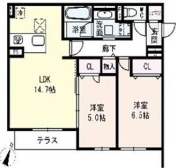 クラシスト瑞光(2LDK/1階)の間取り写真