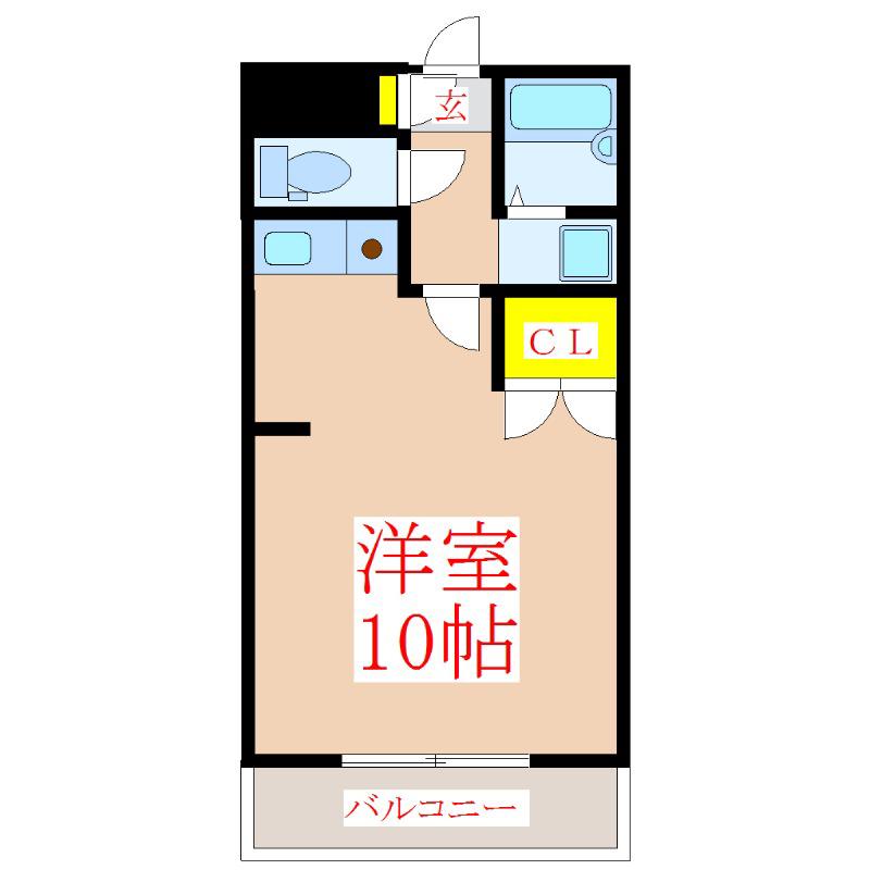 サンライズHILL(ワンルーム/2階)の間取り写真