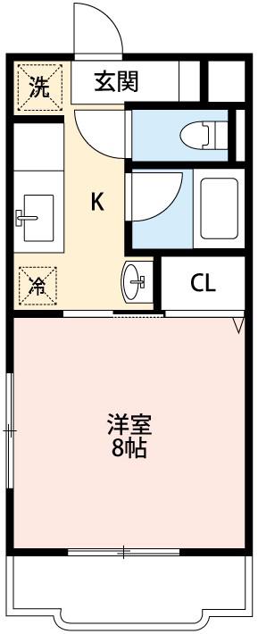 フォルトゥーナヴィータ(1K/1階)の間取り写真