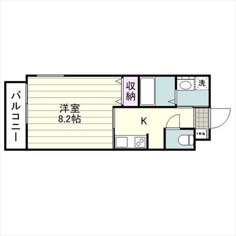 グレイス下荒田(1K/1階)の間取り写真