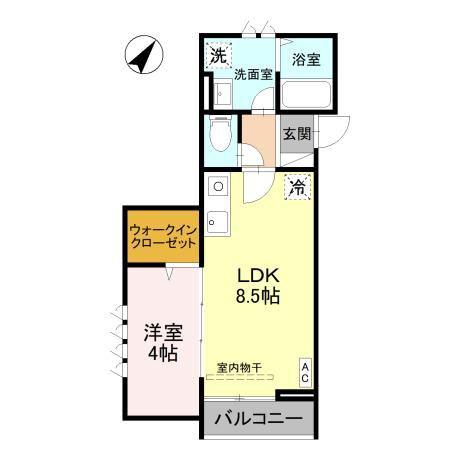 MARRIOTT(1LDK/1階)の間取り写真