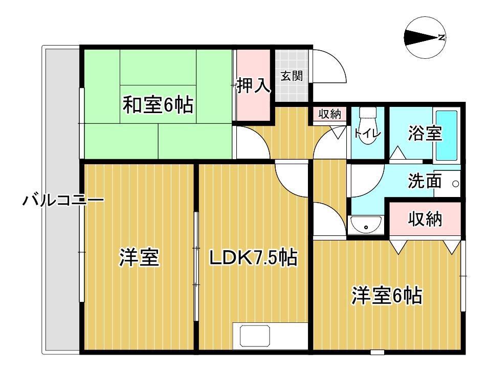 シャルマン(3LDK/2階)の間取り写真