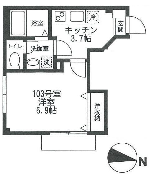 マ メゾン(1K/1階)の間取り写真