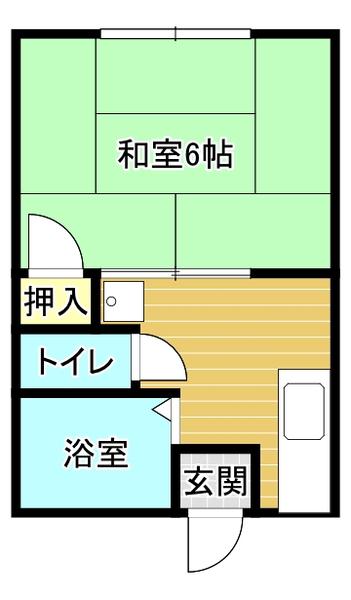 アシオハイツ(1K/2階)の間取り写真