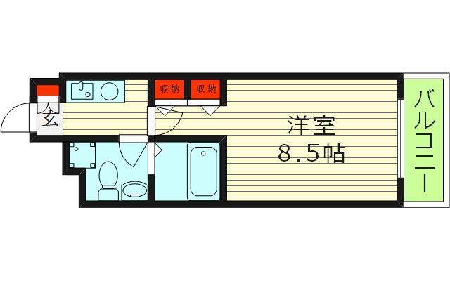 グラマシー京橋(1K/8階)の間取り写真