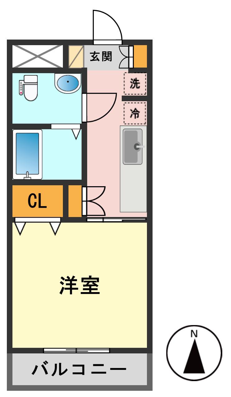 ベラルーサ13番館(ワンルーム/3階)の間取り写真