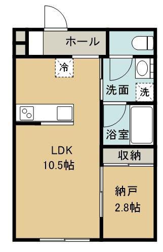TORINOTE(1LDK/2階)の間取り写真