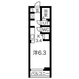 RS RESIDENCE(ワンルーム/1階)の間取り写真