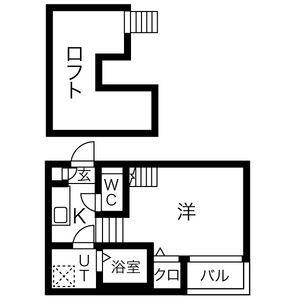 ANGE-AILE(1K/1階)の間取り写真