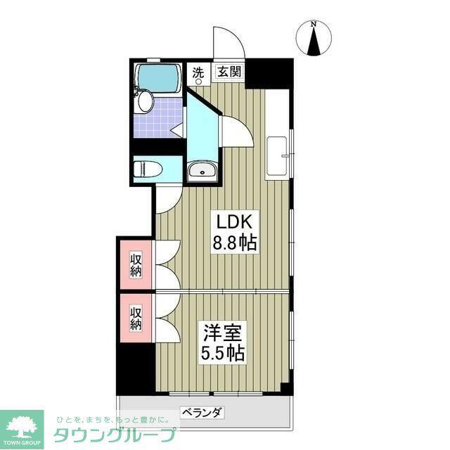 只見ハイツ(1LDK/3階)の間取り写真