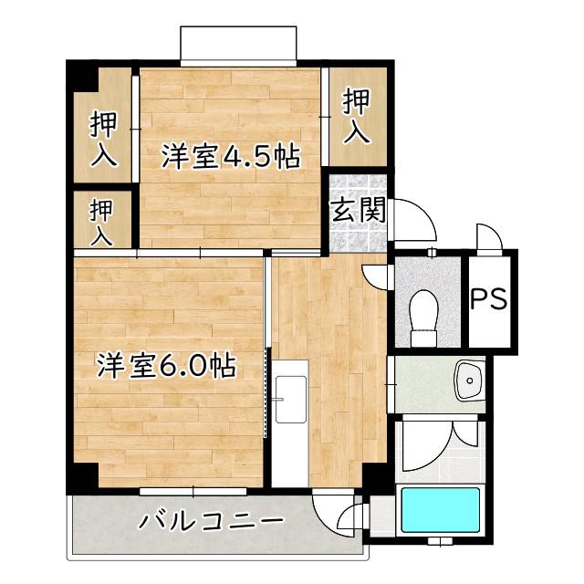 ビレッジハウス額原 4号棟(2K/1階)の間取り写真